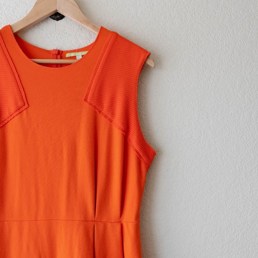 Gianni Bini Orange Textured Shoulder Dress | Size Large - Picture 5 of 10